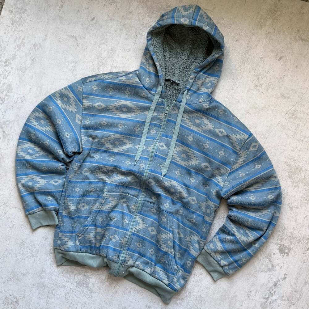 Canyon Aztec Southwestern Print Hoodie Full Zip Jacket